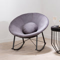 Orsina Arto Grey Velvet Conic Rocking Chair – Modern Nursery Rocker