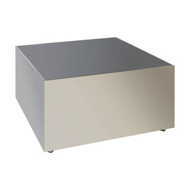 Orsina Carlox Square Black Tempered Glass Coffee Table – Chrome Frame