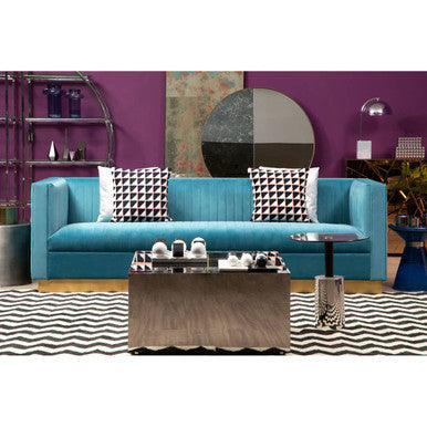 Orsina Carlox Square Black Tempered Glass Coffee Table – Chrome Frame