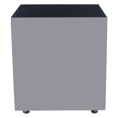 Orsina Carlox Black Tempered Glass Side Table | Square Chrome Frame