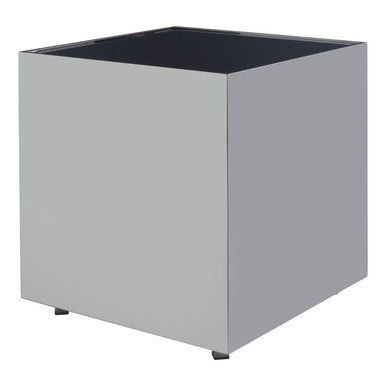 Orsina Carlox Black Tempered Glass Side Table | Square Chrome Frame