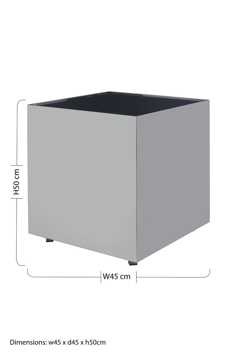 Orsina Carlox Black Tempered Glass Side Table | Square Chrome Frame