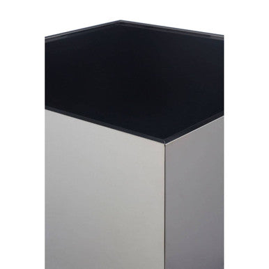 Orsina Carlox Black Tempered Glass Side Table | Square Chrome Frame