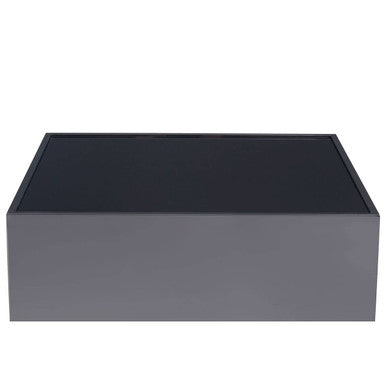 Orsina Carlox Black Tempered Glass Side Table | Square Chrome Frame