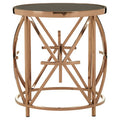 Orsina Tula Round Glass Side Table – Rose Gold Star Stainless Steel