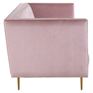 Orsina Otylia 3-Seater Pink Velvet Sofa with Metallic Base
