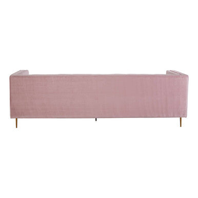 Orsina Otylia 3-Seater Pink Velvet Sofa with Metallic Base