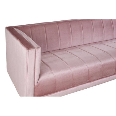 Orsina Otylia 3-Seater Pink Velvet Sofa with Metallic Base