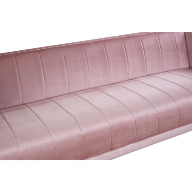 Orsina Otylia 3-Seater Pink Velvet Sofa with Metallic Base