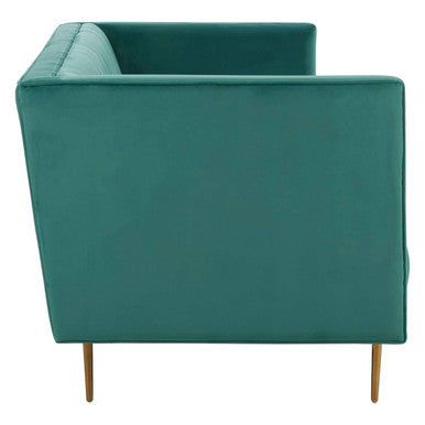 Orsina Otylia 3-Seater Green Velvet Sofa with Metallic Base