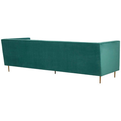 Orsina Otylia 3-Seater Green Velvet Sofa with Metallic Base
