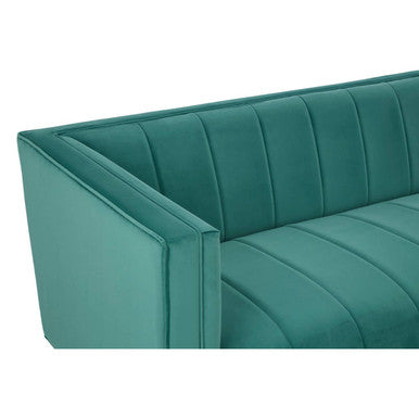 Orsina Otylia 3-Seater Green Velvet Sofa with Metallic Base