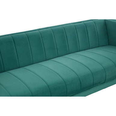 Orsina Otylia 3-Seater Green Velvet Sofa with Metallic Base