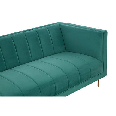 Orsina Otylia 3-Seater Green Velvet Sofa with Metallic Base