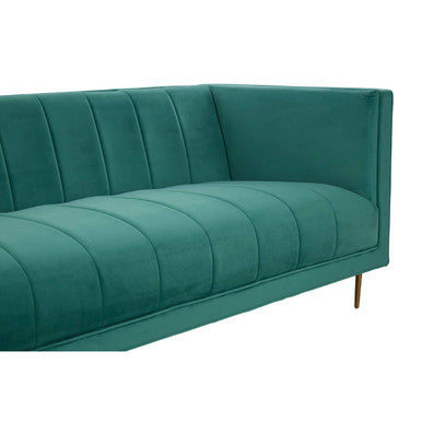 Orsina Otylia 3-Seater Green Velvet Sofa with Metallic Base
