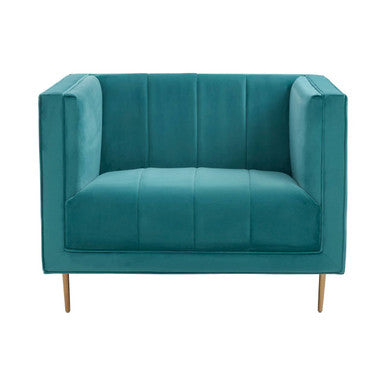 Orsina Otylia Green Velvet Armchair | Modern Lounge Chair with Gold Base