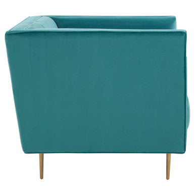 Orsina Otylia Green Velvet Armchair | Modern Lounge Chair with Gold Base