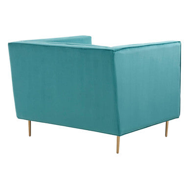Orsina Otylia Green Velvet Armchair | Modern Lounge Chair with Gold Base