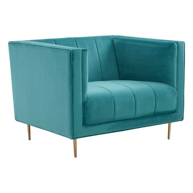 Orsina Otylia Green Velvet Armchair | Modern Lounge Chair with Gold Base