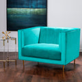 Orsina Otylia Green Velvet Armchair | Modern Lounge Chair with Gold Base