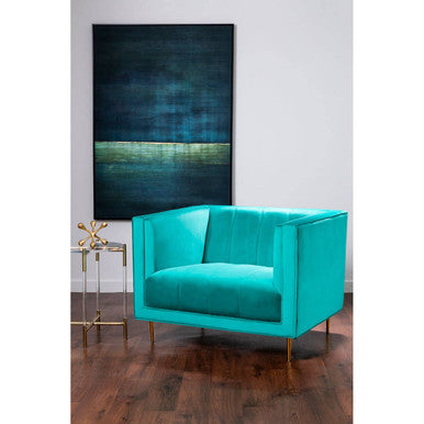 Orsina Otylia Green Velvet Armchair | Modern Lounge Chair with Gold Base