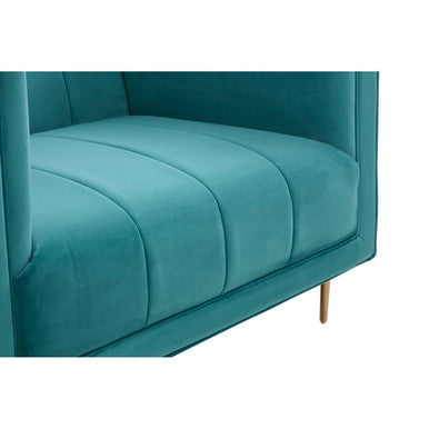 Orsina Otylia Green Velvet Armchair | Modern Lounge Chair with Gold Base