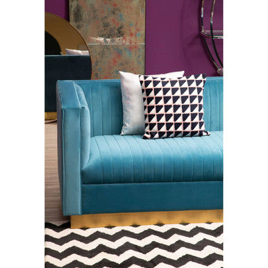 Orsina Opal 3-Seater Light Blue Velvet Sofa – Modern Tufted Lounge