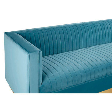 Orsina Opal 3-Seater Light Blue Velvet Sofa – Modern Tufted Lounge