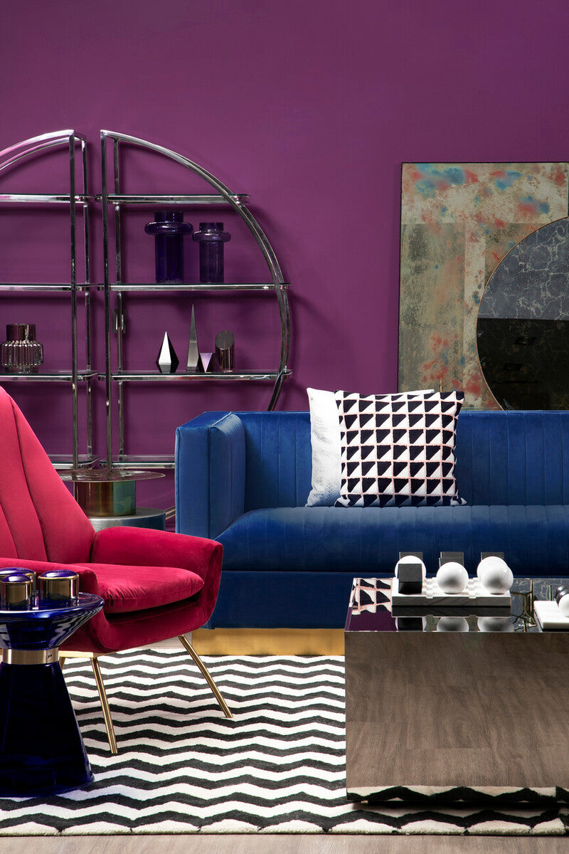 Orsina Opal 3-Seater Deep Blue Velvet Sofa with Gold Base