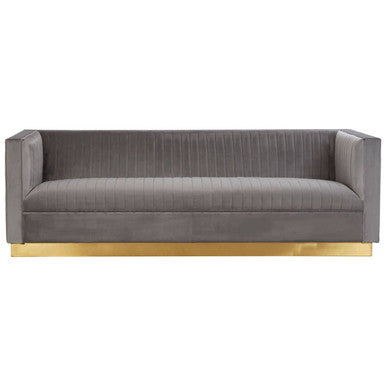 Orsina Opal 3 Seater Grey Velvet Sofa – Tufted Modern Living Room Couch