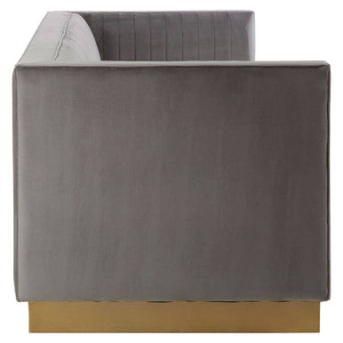 Orsina Opal 3 Seater Grey Velvet Sofa – Tufted Modern Living Room Couch