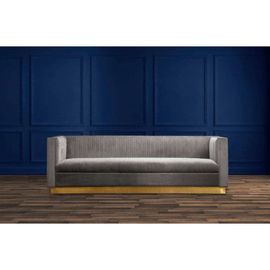 Orsina Opal 3 Seater Grey Velvet Sofa – Tufted Modern Living Room Couch