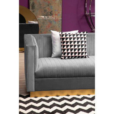 Orsina Opal 3 Seater Grey Velvet Sofa – Tufted Modern Living Room Couch