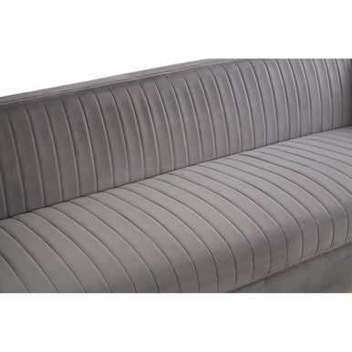 Orsina Opal 3 Seater Grey Velvet Sofa – Tufted Modern Living Room Couch