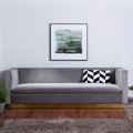 Orsina Opal 3 Seater Grey Velvet Sofa – Tufted Modern Living Room Couch