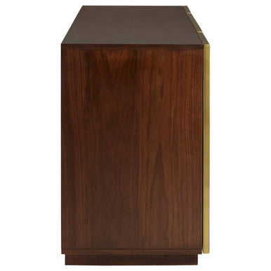 Orsina Kempton Walnut Sideboard – Shagreen & Brass Modern Buffet
