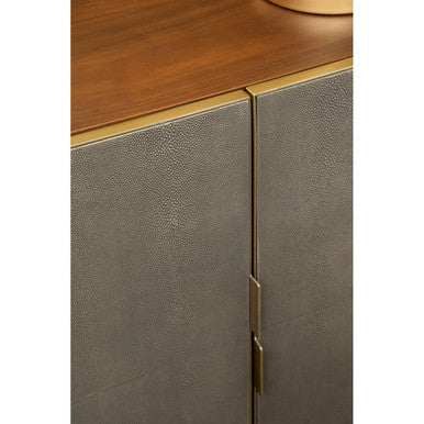 Orsina Kempton Walnut Sideboard – Shagreen & Brass Modern Buffet