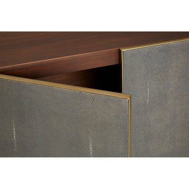 Orsina Kempton Walnut Sideboard – Shagreen & Brass Modern Buffet