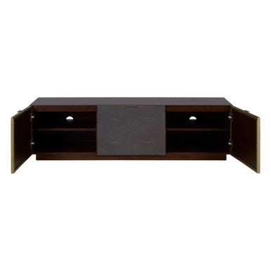 Orsina Kempton Media Unit – Walnut & Shagreen Modern TV Stand