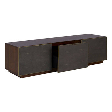 Orsina Kempton Media Unit – Walnut & Shagreen Modern TV Stand