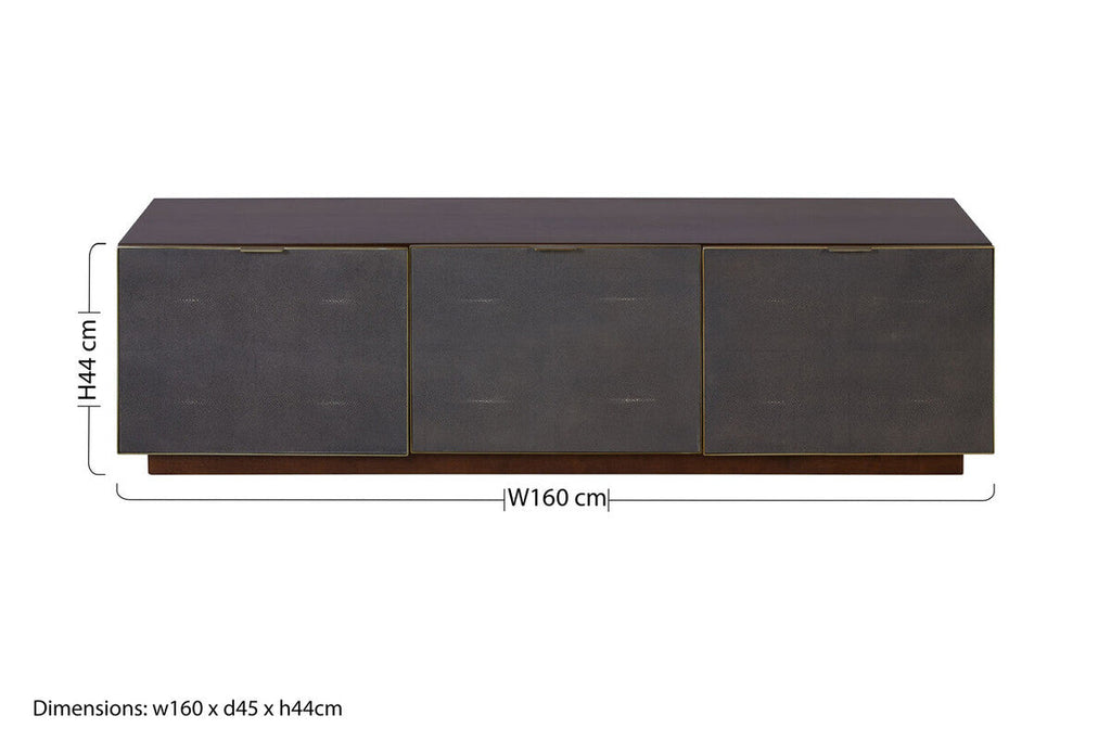 Orsina Kempton Media Unit – Walnut & Shagreen Modern TV Stand