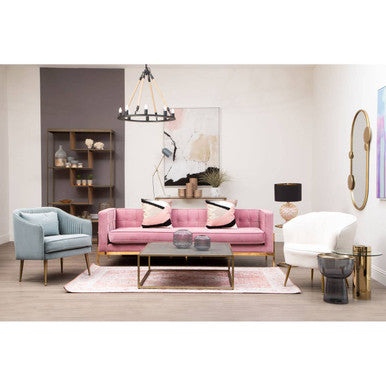 Orsina Kempton Square Coffee Table – Dark Brown Shagreen & Gold