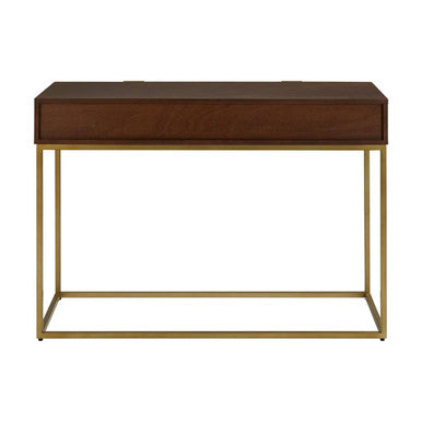 Orsina Kempton Console Table | Brown Shagreen & Gold 2-Drawer Storage
