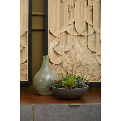 Orsina Kempton Shagreen End Table | Brown & Gold One Drawer Nightstand