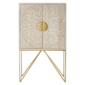 Orsina Sadras Whitewash Mango Wood Cabinet | Sculptural Storage
