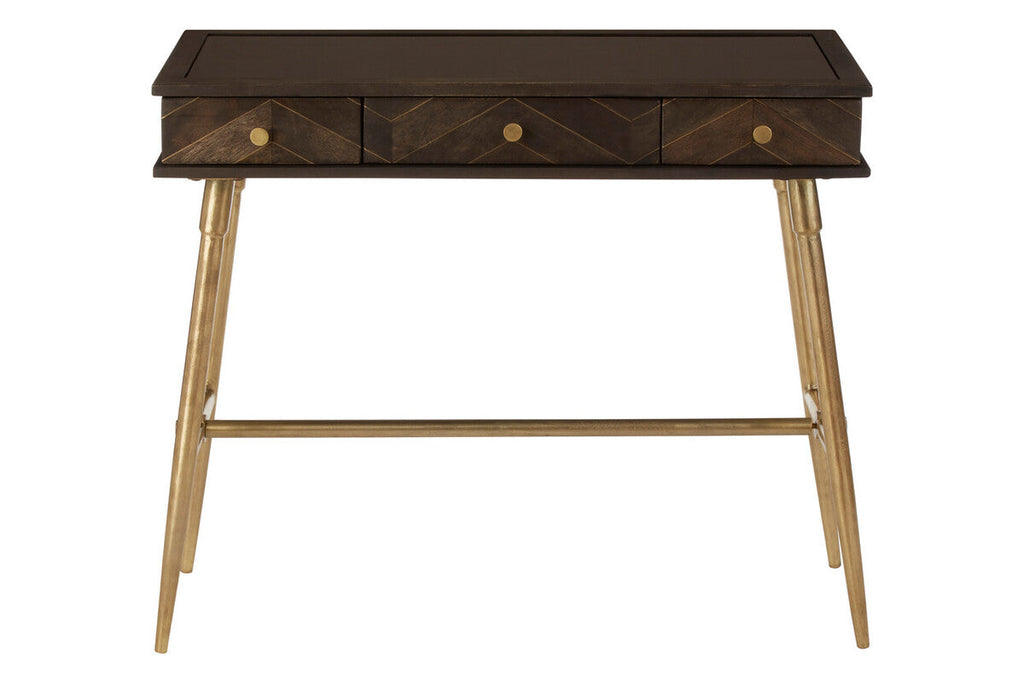 Orsina Sagor Mango Wood Console Table | 3 Drawers & Brass Legs