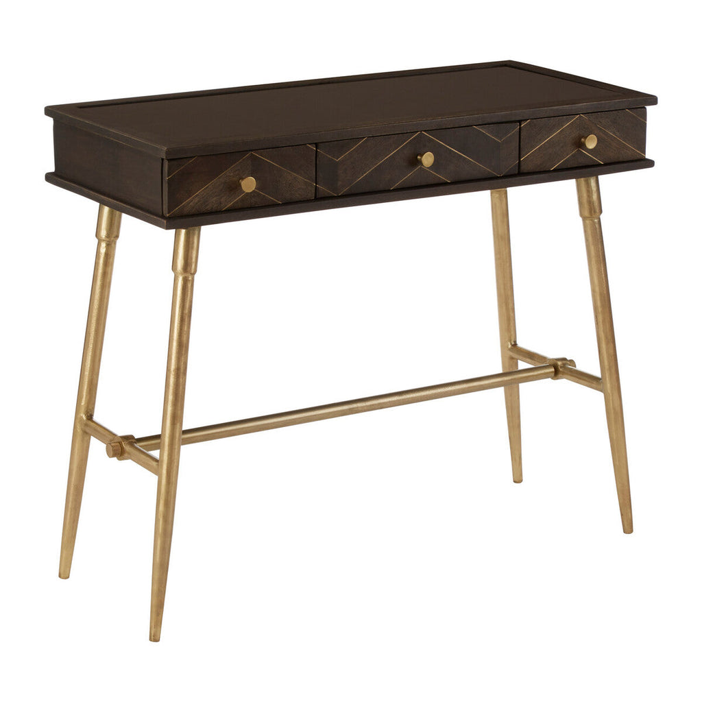Orsina Sagor Mango Wood Console Table | 3 Drawers & Brass Legs