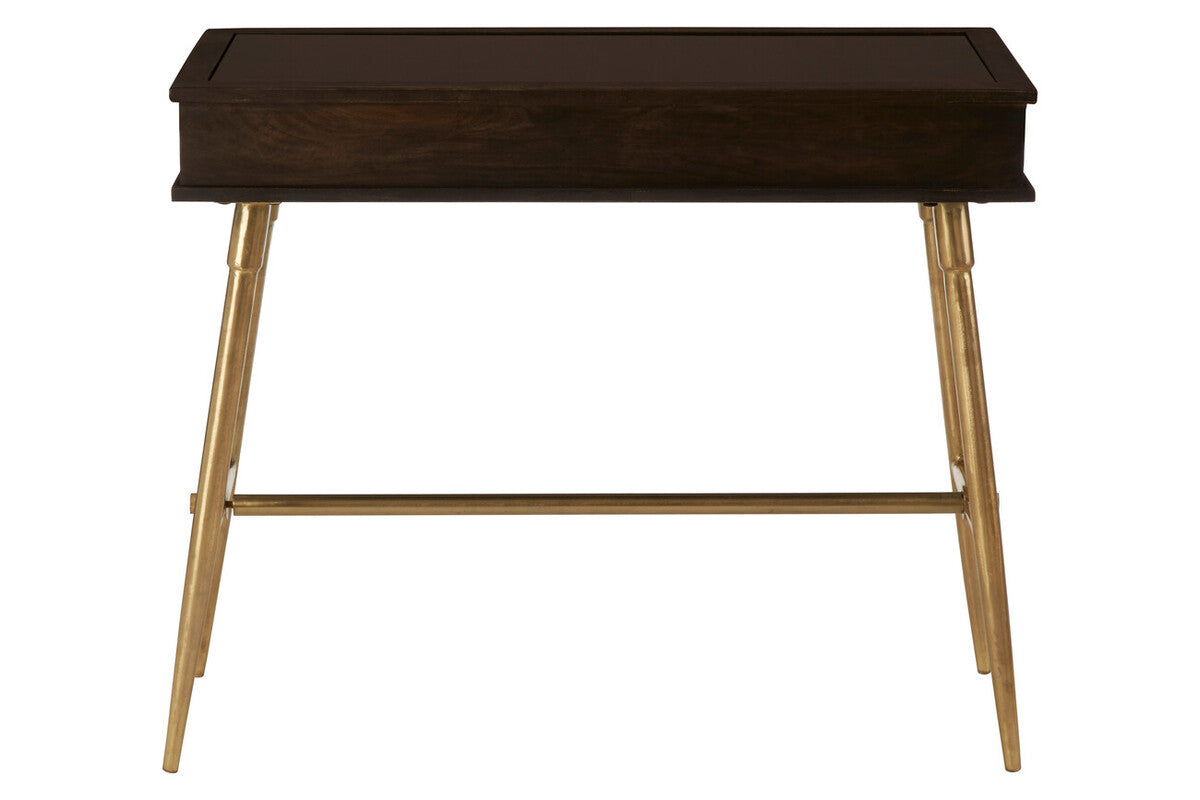Orsina Sagor Mango Wood Console Table | 3 Drawers & Brass Legs
