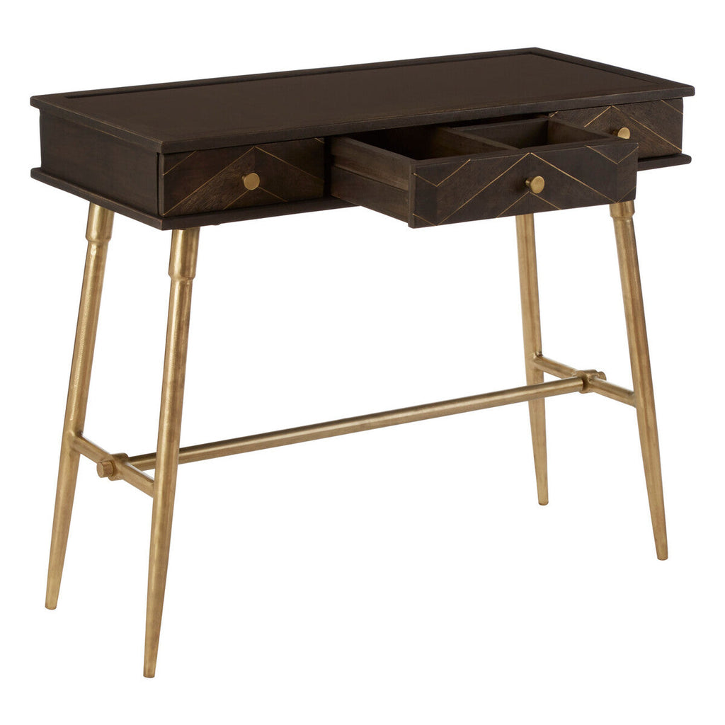Orsina Sagor Mango Wood Console Table | 3 Drawers & Brass Legs