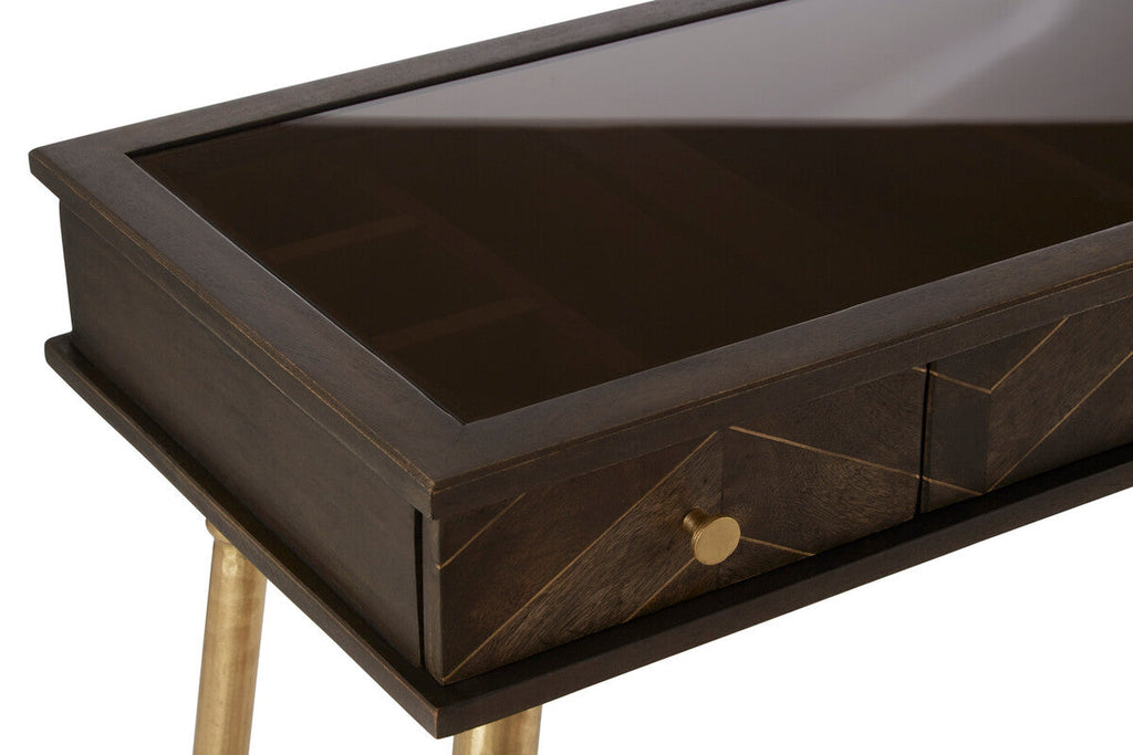 Orsina Sagor Mango Wood Console Table | 3 Drawers & Brass Legs